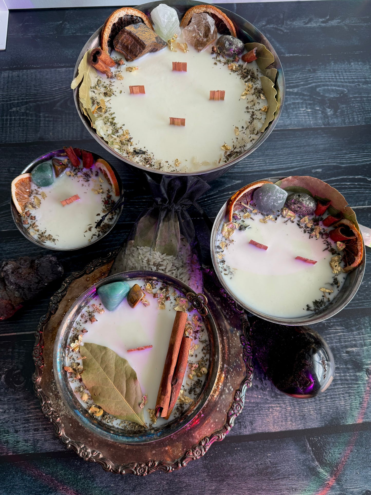 Silver Plated Prosperity Vintage Vessel With Tray & Rice Mix