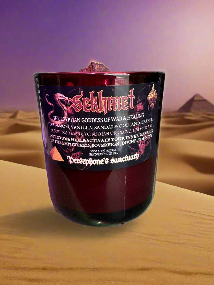 sekhmet egyptian goddess of war candle