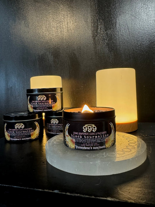 Eco-friendly crystal infused 999 Angel number candle