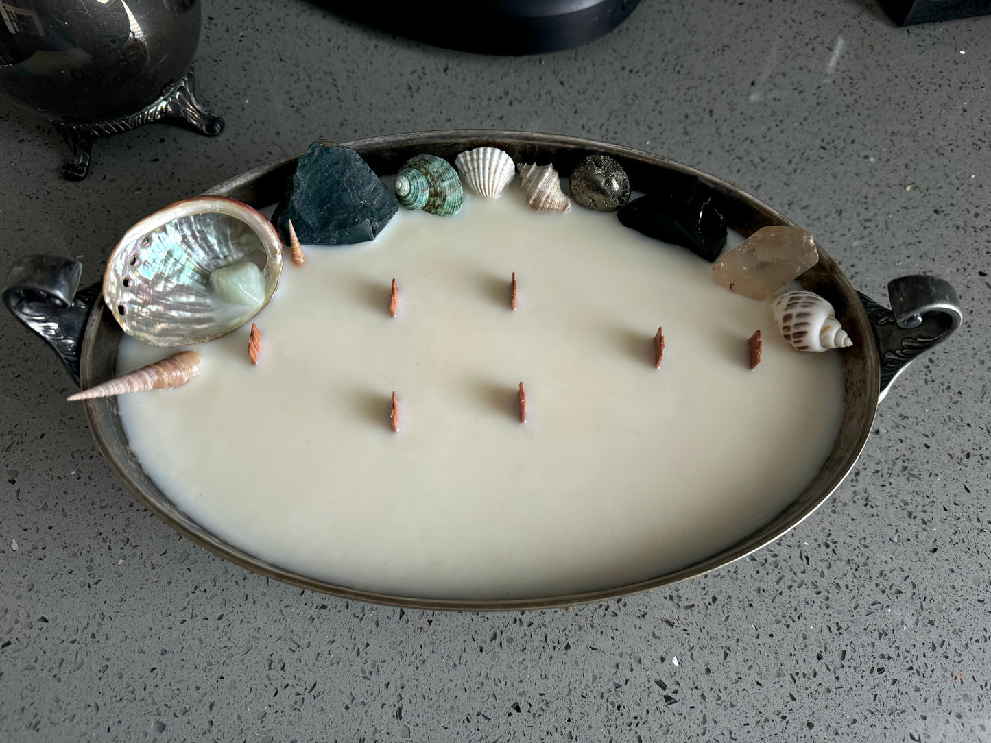Vintage Silver Plated Vessel Candle
