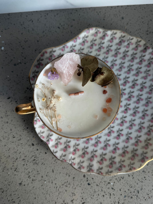 Compassion & Self love Tea Cup Candle