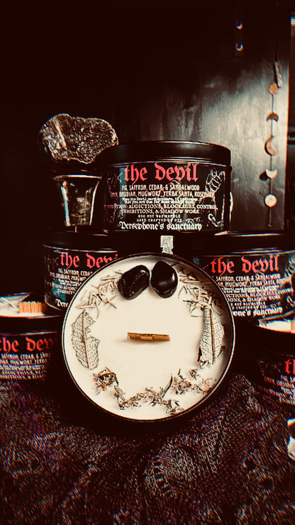 The Devil Tarot Card Intention Candle