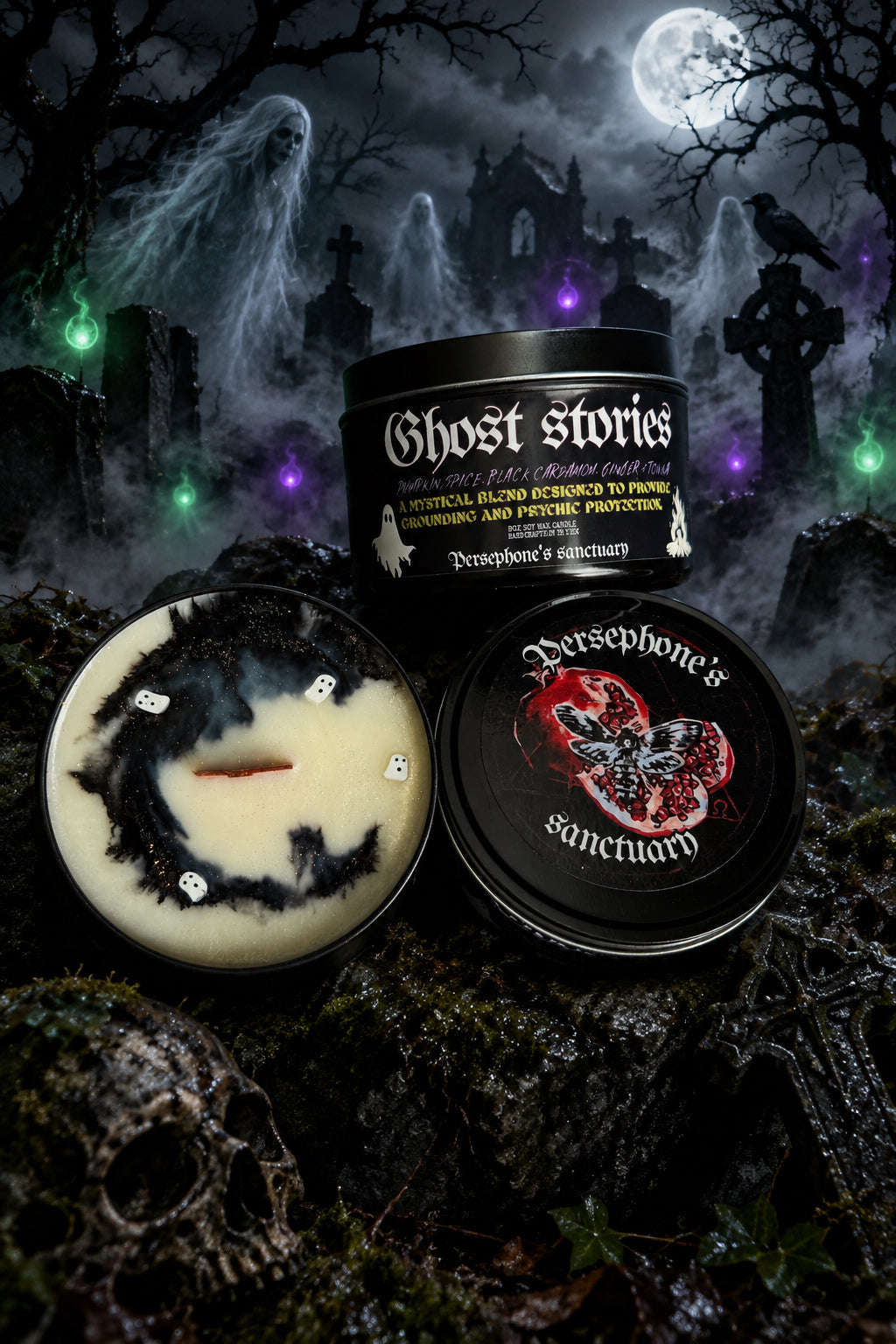 Ghost Stories Haunted Pumpkin Candle