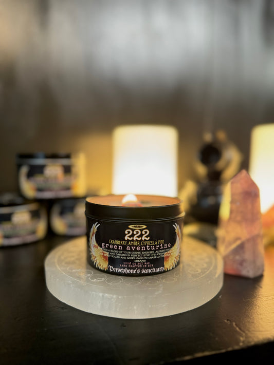 Eco-friendly crystal infused 222 Angel number candle