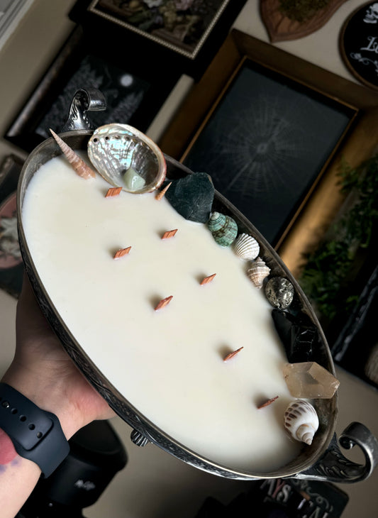 Vintage Silver Plated Vessel Candle