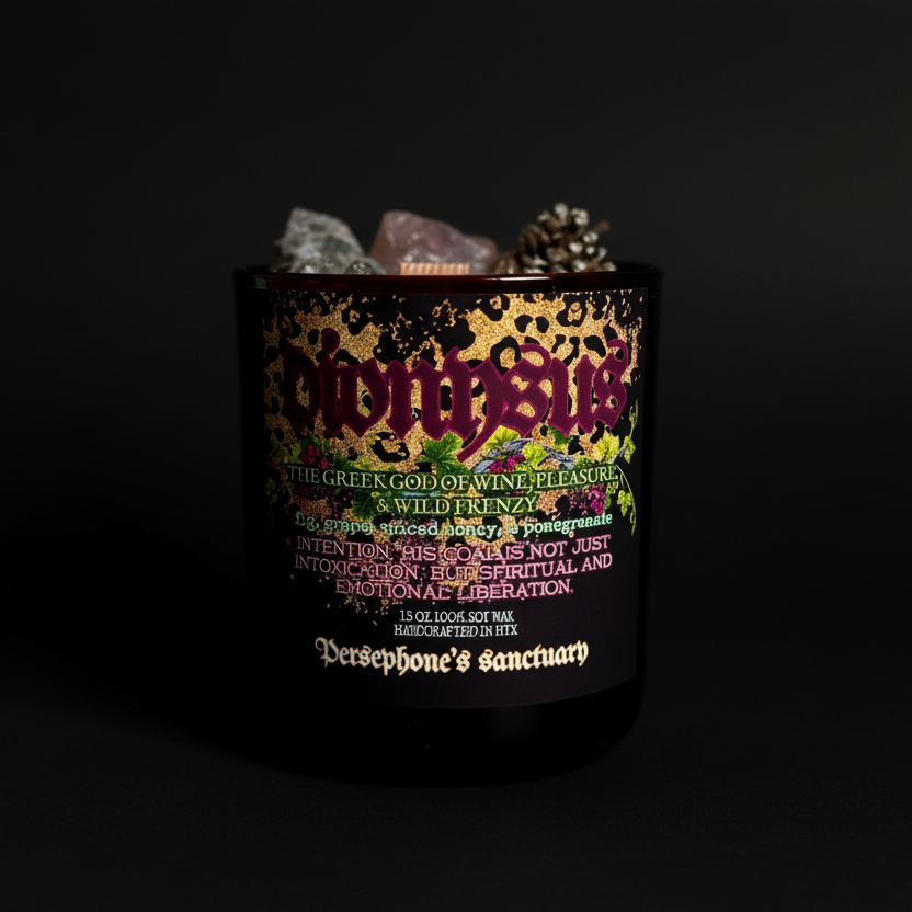Dionysus Greek god candle 