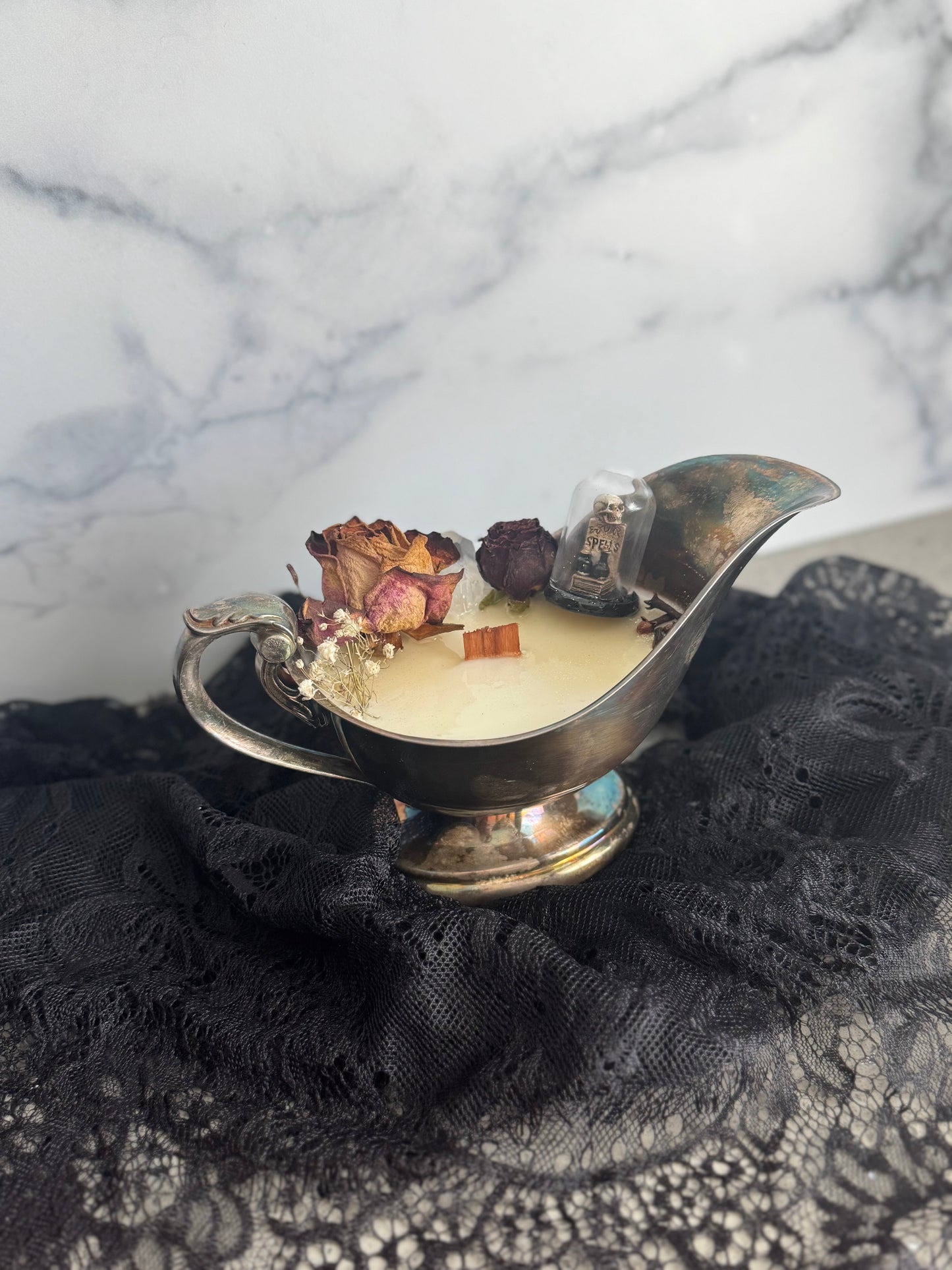Silver Plated Gravy Boat Candle