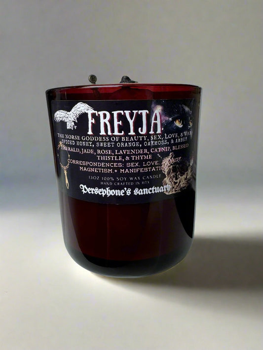 Freyja goddess candle