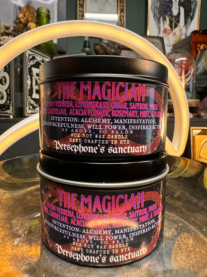 The Magician Tarot Card Intention Candle